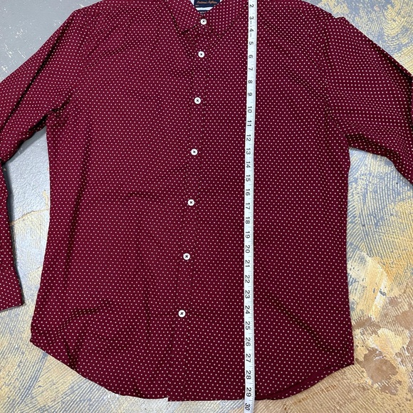 Gentleman’s Outfitters Button Down Long Sleeve Shirt Large Maroon Red Dapper - Picture 4 of 7